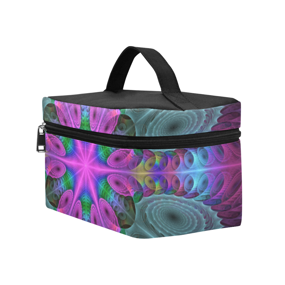 Mandala From Center Colorful Fractal Art With Pink Lunch Bag/Large (Model 1658)