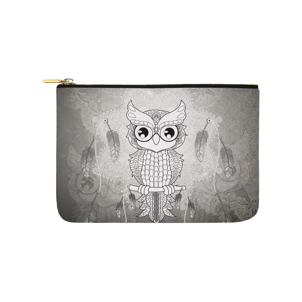 Cute owl, mandala design Carry-All Pouch 9.5''x6''
