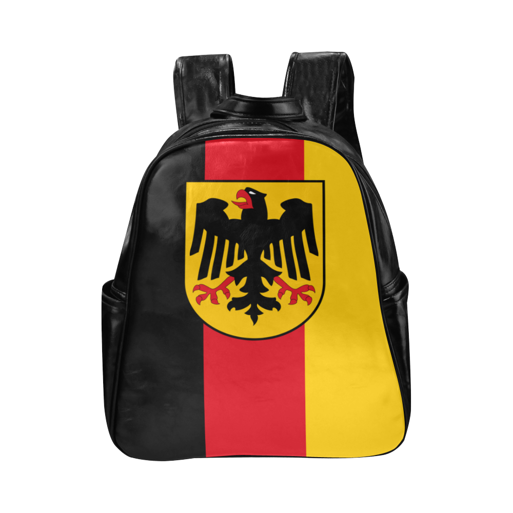 Germany (Hanging flag) Multi-Pockets Backpack (Model 1636)
