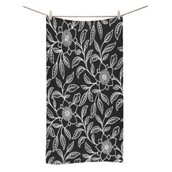 Vintage Lace Floral Black Bath Towel 30"x56"