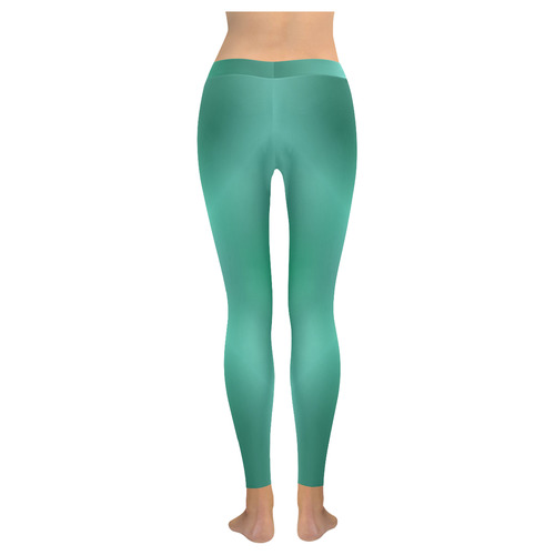 Mint Green Tartan Plaid Women's Low Rise Leggings (Invisible Stitch) (Model L05)