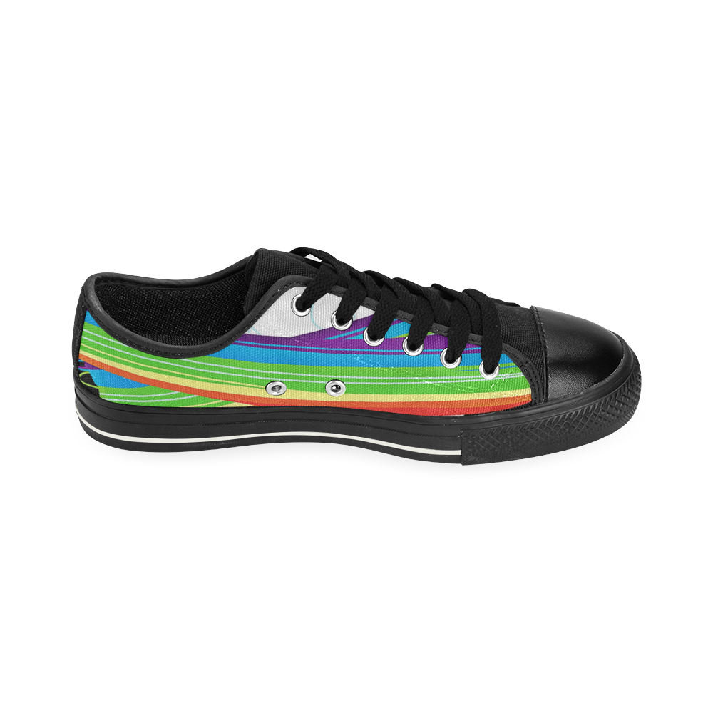 flying with rainbow das Low Top Canvas Shoes for Kid (Model 018)