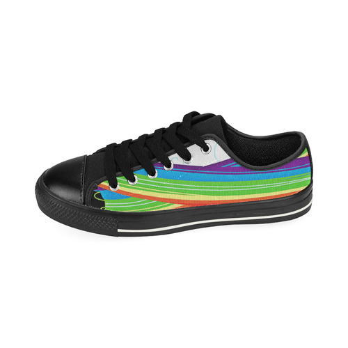 flying with rainbow das Low Top Canvas Shoes for Kid (Model 018)