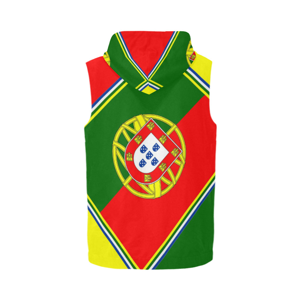 PORTUGAL All Over Print Sleeveless Zip Up Hoodie for Men (Model H16)