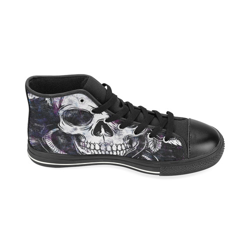 skullsnakeandrose High Top Canvas Shoes for Kid (Model 017)