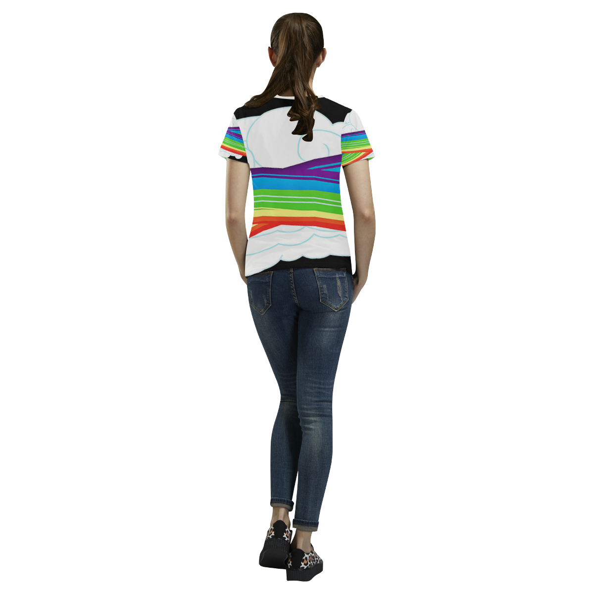 flying with rainbow dash All Over Print T-Shirt for Women (USA Size) (Model T40)