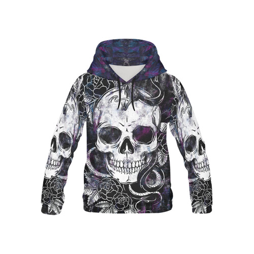 TheSkullSnake&Rose All Over Print Hoodie for Kid (USA Size) (Model H13)