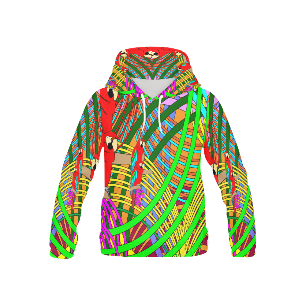 abstract parrot All Over Print Hoodie for Kid (USA Size) (Model H13)