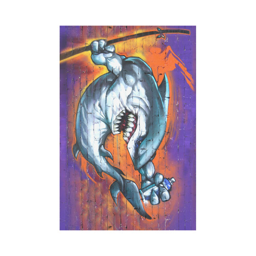 Graffiti Shark Brick Wall Garden Flag 12‘’x18‘’（Without Flagpole）