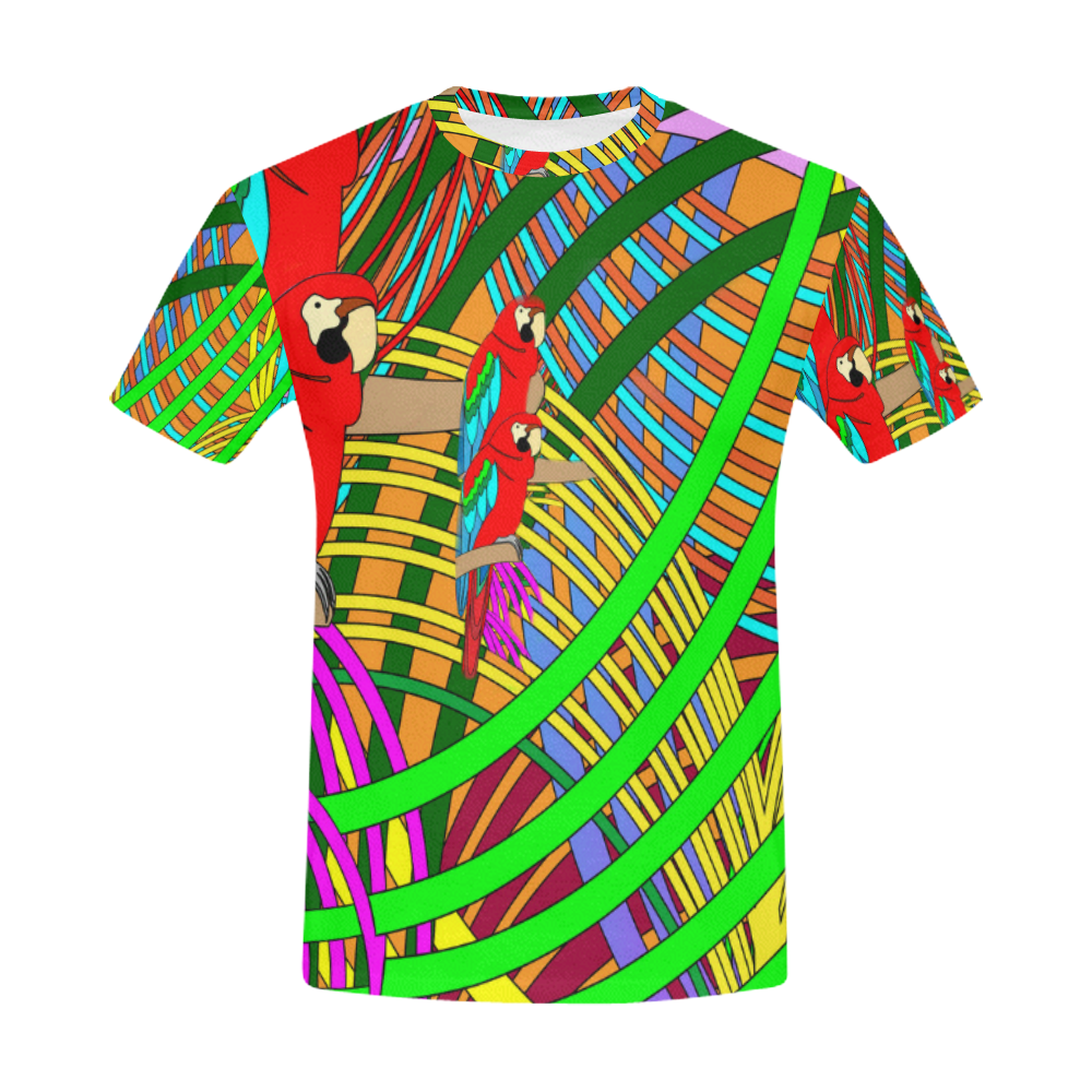 abstract parrot All Over Print T-Shirt for Men (USA Size) (Model T40)