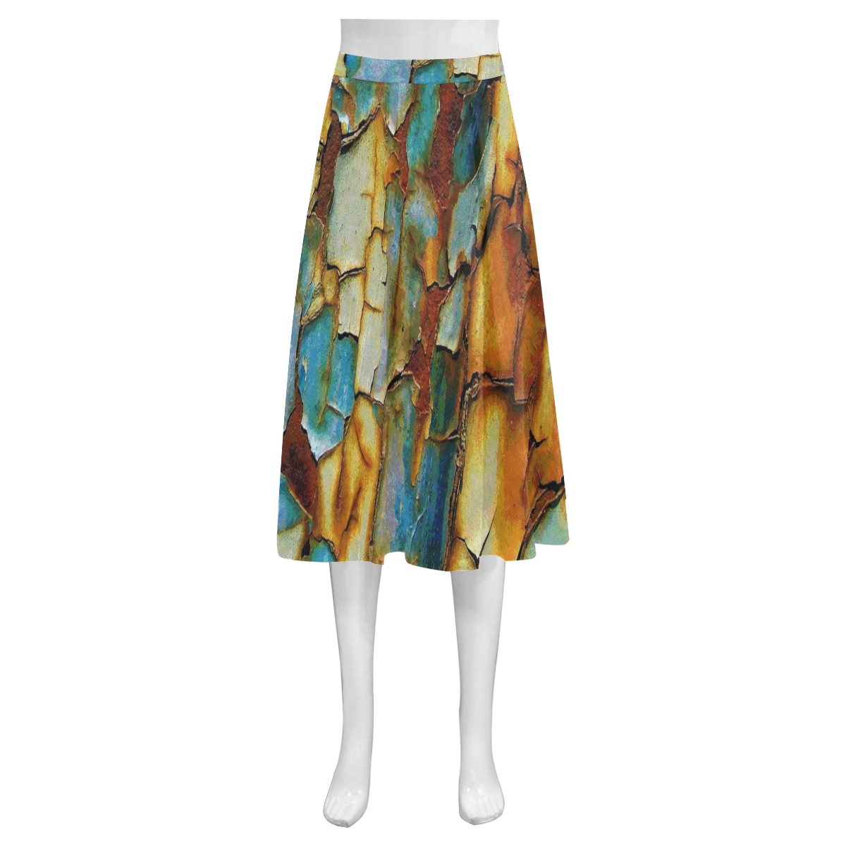 Rusty texture Mnemosyne Women's Crepe Skirt (Model D16)
