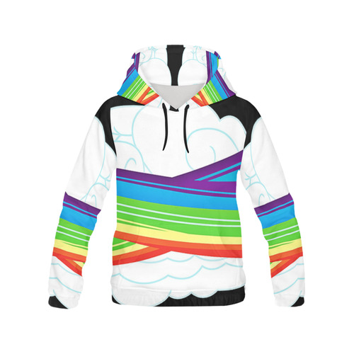 flying with rainbow dash All Over Print Hoodie for Women (USA Size) (Model H13)