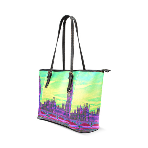 Impressive Travel - London by JamColors Leather Tote Bag/Large (Model 1640)