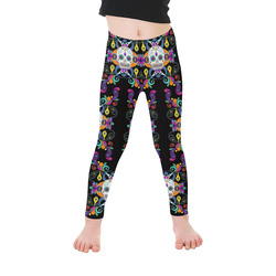 Día De Los Muertos Skulls Ornaments multicolored Kid's Ankle Length Leggings (Model L06)
