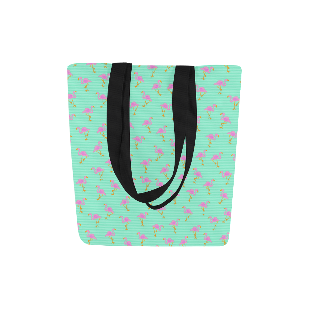 Pink and Green Flamingo Pattern Canvas Tote Bag (Model 1657)
