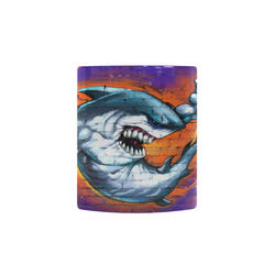 Graffiti Shark Brick Wall Custom Morphing Mug