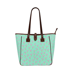 Pink and Green Flamingo Pattern Classic Tote Bag (Model 1644)