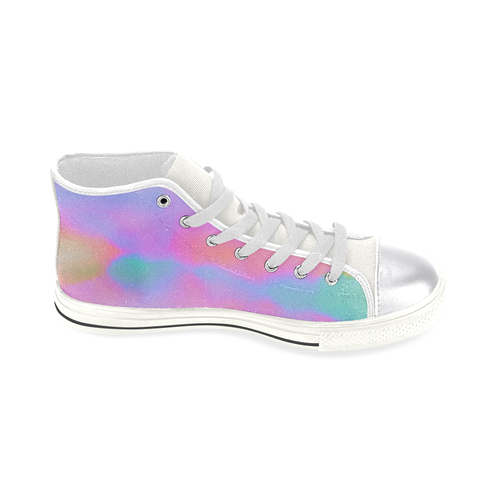 pink clouds Women's Classic High Top Canvas Shoes (Model 017)