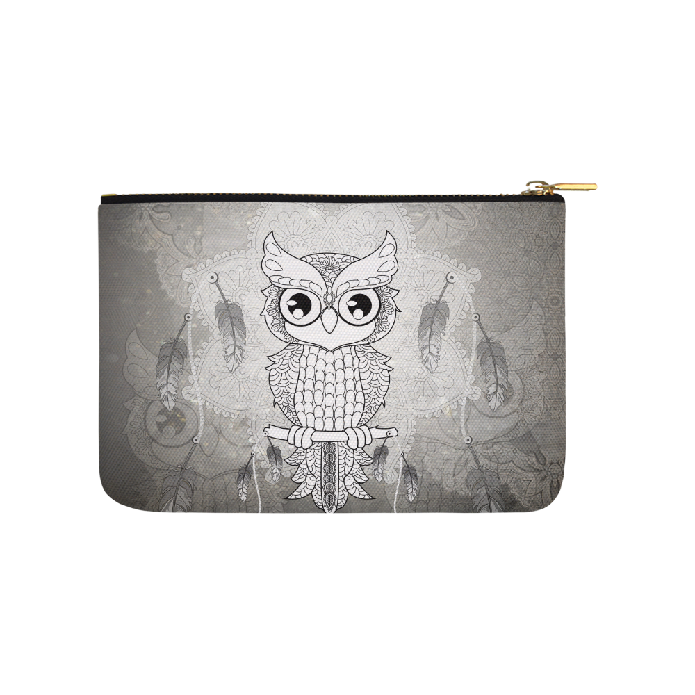 Cute owl, mandala design Carry-All Pouch 9.5''x6''