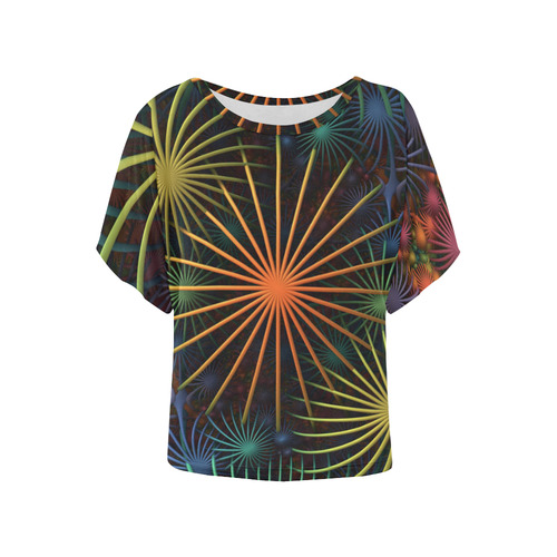 Fireworks Women's Batwing-Sleeved Blouse T shirt (Model T44)
