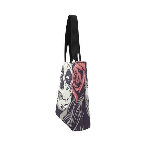 Sugar Skull Day of the Dead Girl Red Rose Canvas Tote Bag (Model 1657)