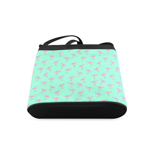Pink and Green Flamingo Pattern Crossbody Bags (Model 1613)