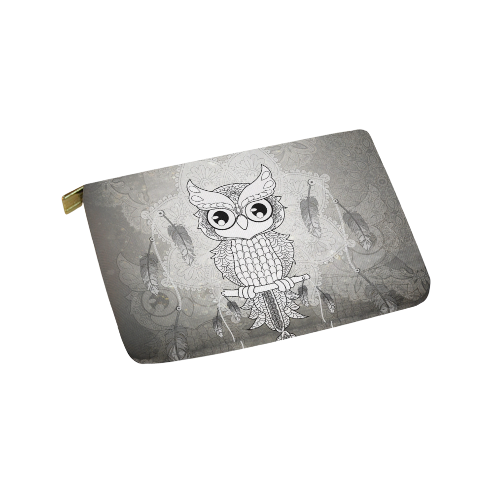 Cute owl, mandala design Carry-All Pouch 9.5''x6''