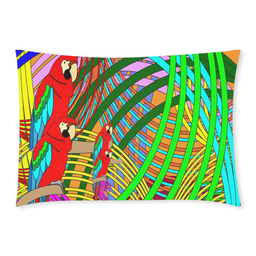 abstract parrot Custom Rectangle Pillow Case 20x30 (One Side)