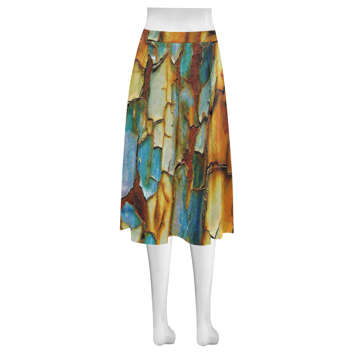 Rusty texture Mnemosyne Women's Crepe Skirt (Model D16)