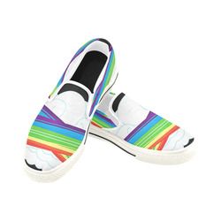 flying with rainbow dash Slip-on Canvas Shoes for Kid (Model 019)