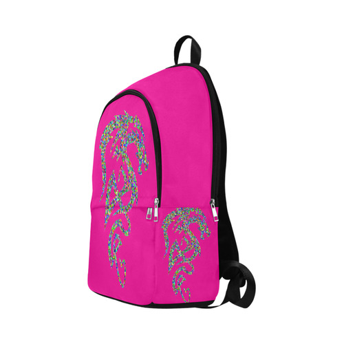 Abstract Tribal Dragon Hot Pink Fabric Backpack for Adult (Model 1659 ...