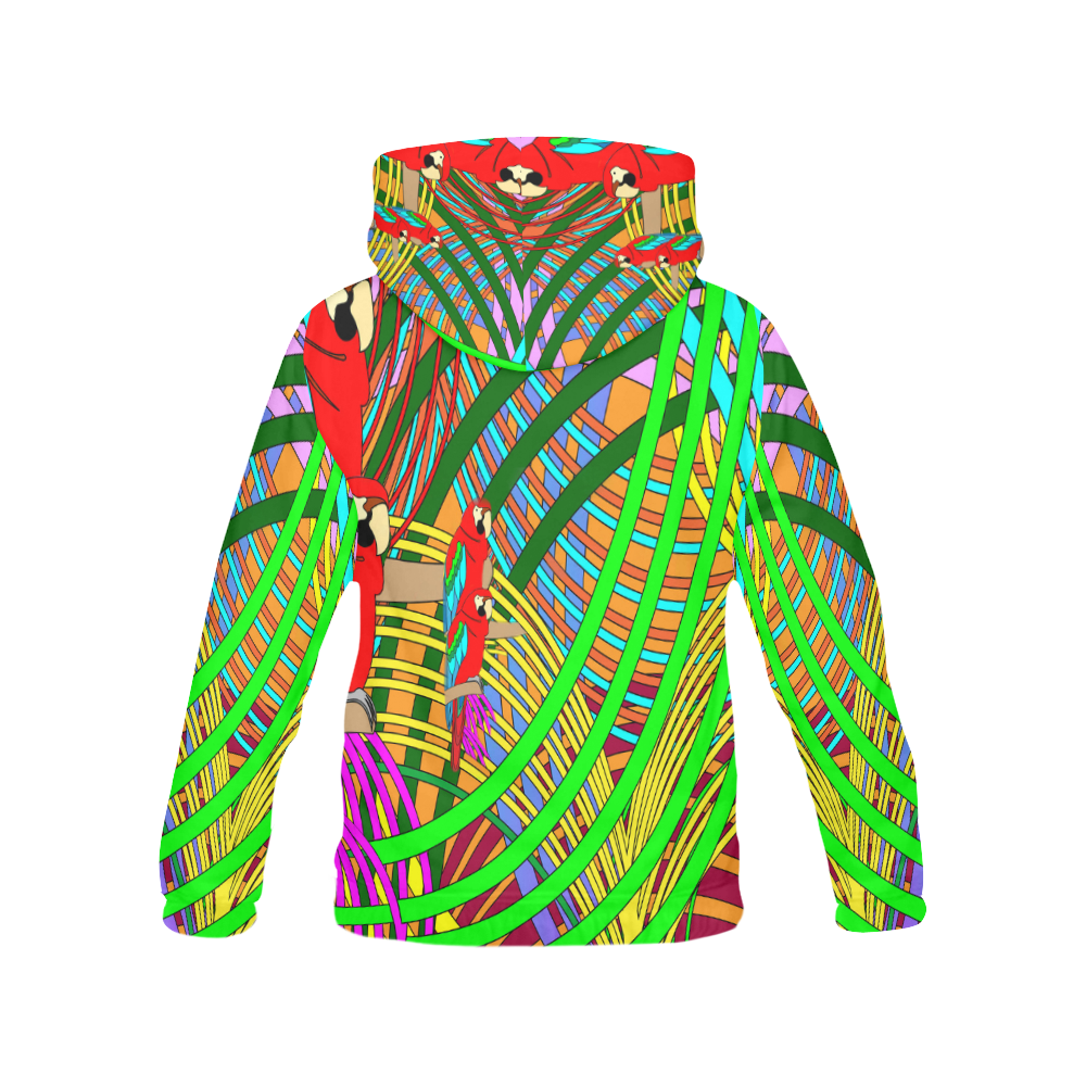 abstract parrot All Over Print Hoodie for Women (USA Size) (Model H13)