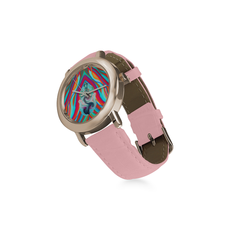 energy 2-hamsa draft Women's Rose Gold Leather Strap Watch(Model 201)