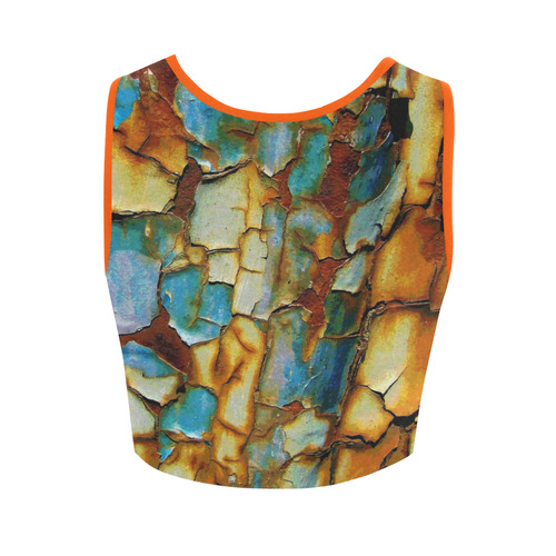 Rusty texture Women's Crop Top (Model T42)