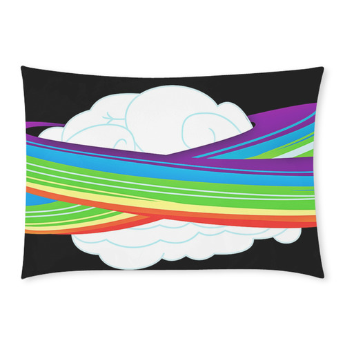 flying with rainbow dash Custom Rectangle Pillow Case 20x30 (One Side)