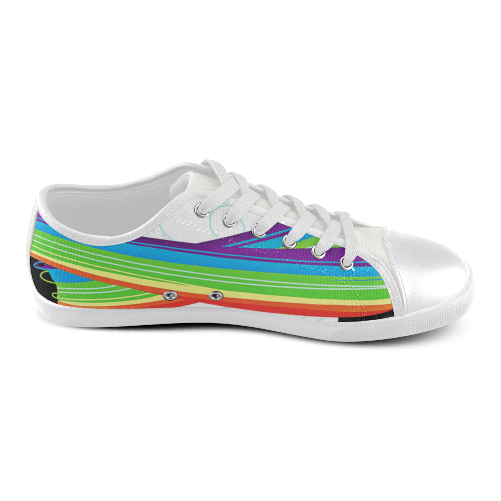 flying with rainbow dash Canvas Shoes for Women/Large Size (Model 016)