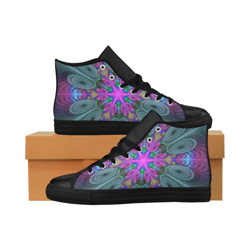 Mandala From Center Colorful Fractal Art With Pink Aquila High Top ...