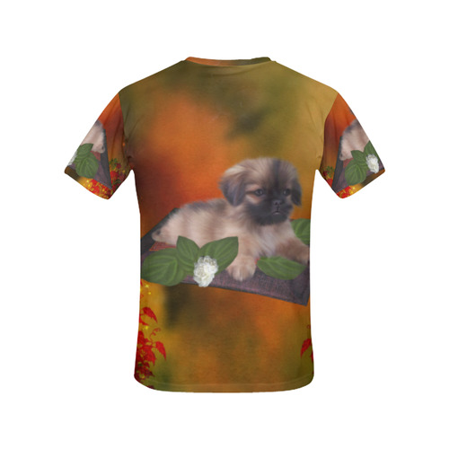 Cute lttle pekinese, dog All Over Print T-Shirt for Women (USA Size) (Model T40)