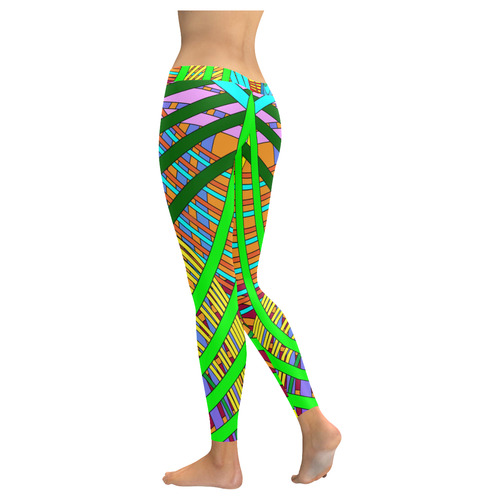 abstract parrot Women's Low Rise Leggings (Invisible Stitch) (Model L05)