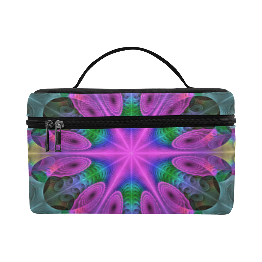 Mandala From Center Colorful Fractal Art With Pink Lunch Bag/Large (Model 1658)