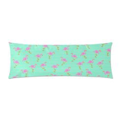 Pink and Green Flamingo Pattern Custom Zippered Pillow Case 21"x60"(Two Sides)