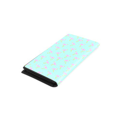 Pink and Green Flamingo Pattern Women's Leather Wallet (Model 1611)
