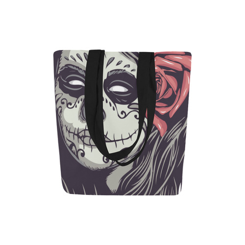 Sugar Skull Day of the Dead Girl Red Rose Canvas Tote Bag (Model 1657)