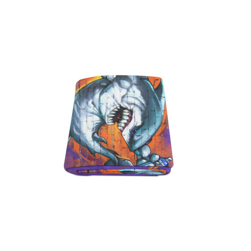 Graffiti Shark Brick Wall Blanket 40"x50"