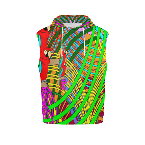 abstract parrot All Over Print Sleeveless Hoodie for Men (Model H15)