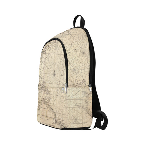Mochila mapa antigo com bolsos laterais Fabric Backpack for Adult (Model 1659)