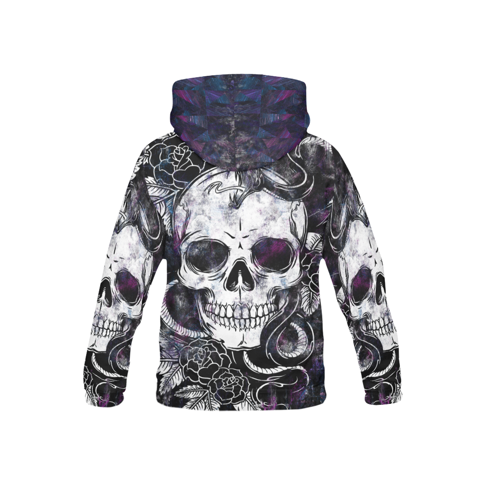 TheSkullSnake&Rose All Over Print Hoodie for Kid (USA Size) (Model H13)