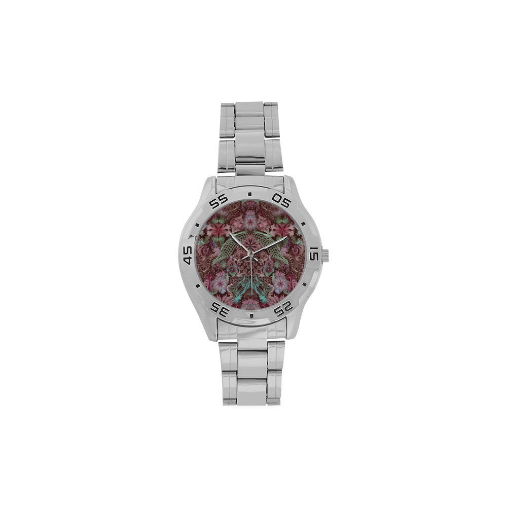 embroidery 3 v Men's Stainless Steel Analog Watch(Model 108)