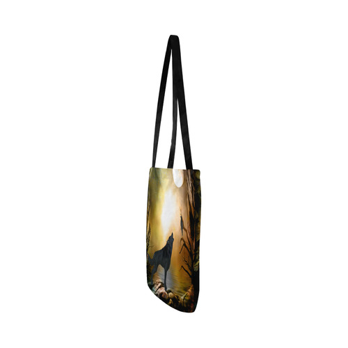 Lonely wolf in the night Reusable Shopping Bag Model 1660 (Two sides)