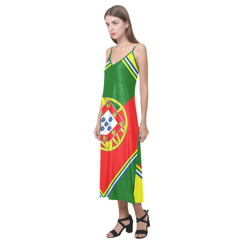 PORTUGAL V-Neck Open Fork Long Dress(Model D18)